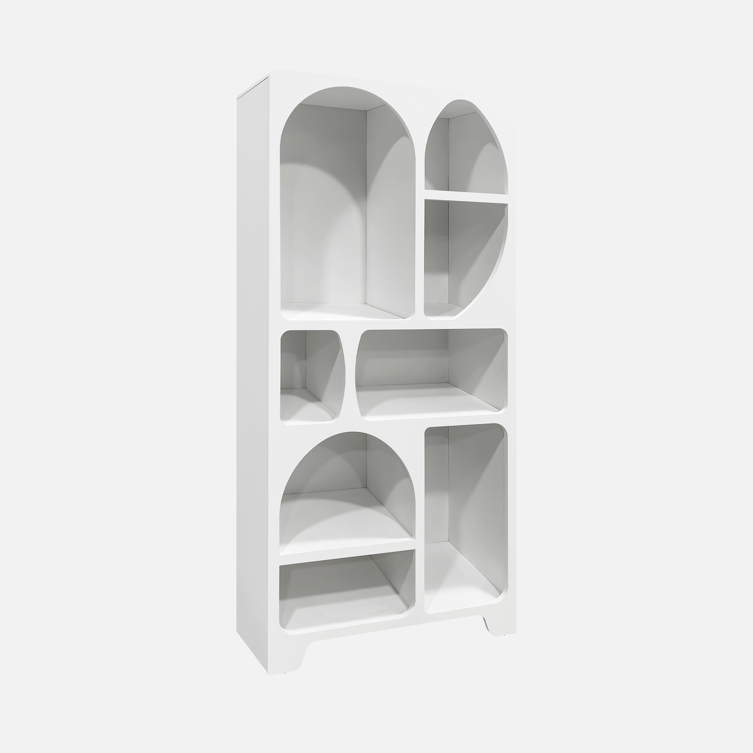 sweeek - Estantería orgánica de efecto madera con 8 compartimentos , Thessa , 80x35x180