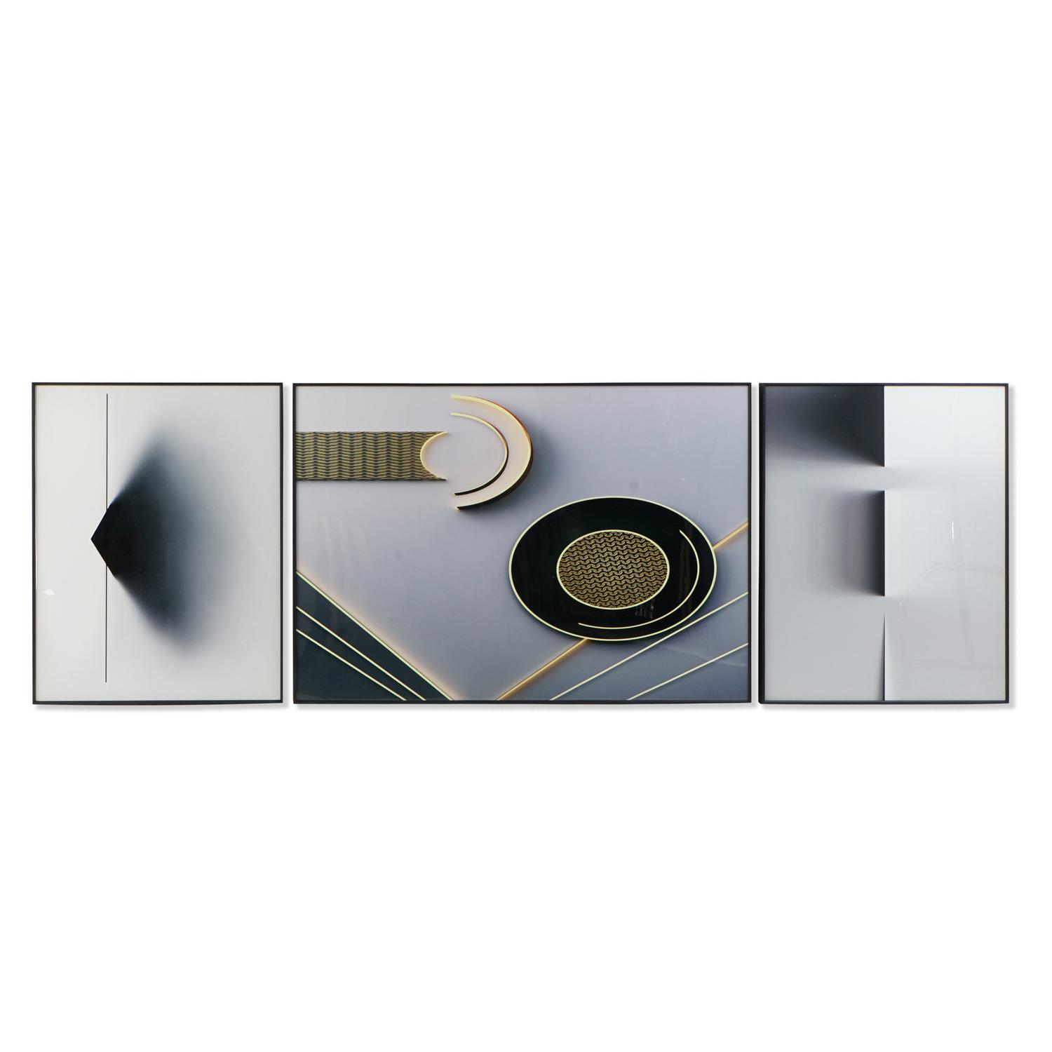 Cuadro Set 3 Aluminio Mdf 240X3X80 Abstracto El mejor complemento para tu hogar  -Fijalo-