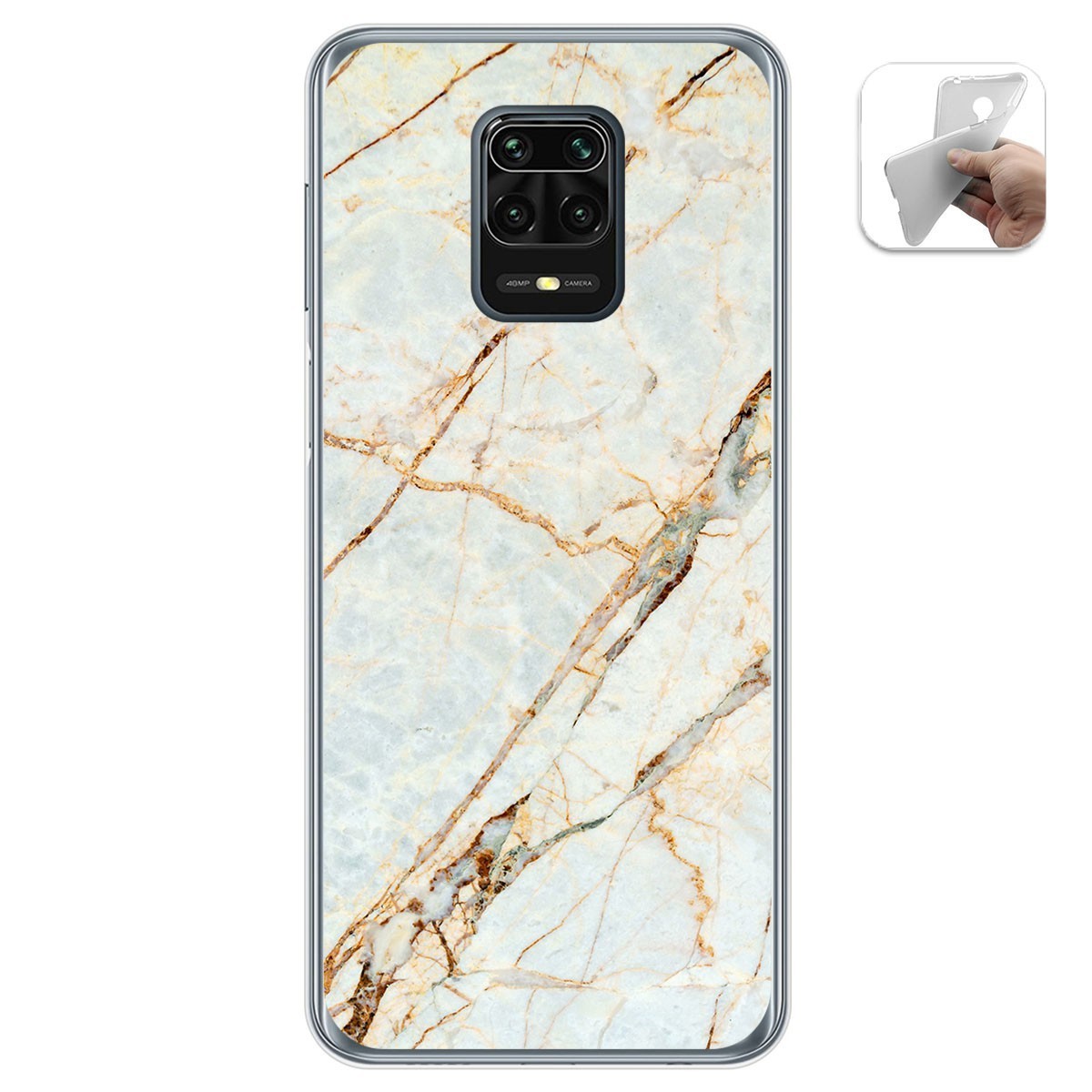 Tumundosmartphone Funda Gel Tpu para Xiaomi Redmi Note 9S / Note 9 Pro diseño Mármol 13 Dibujos