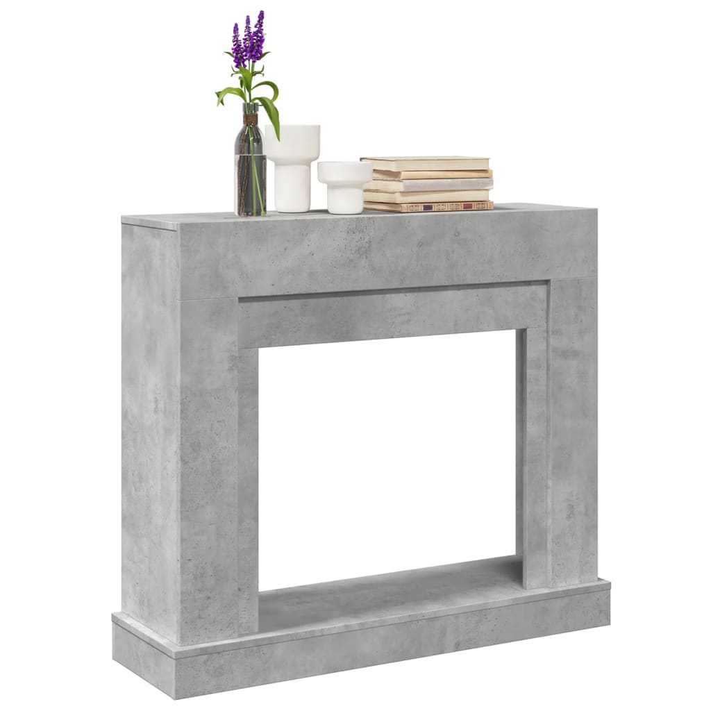 vidaXL Borde de chimenea madera ingeniería 100x30x87,5 cm en color Blanco/Gris hormigón/Gris sonoma y más