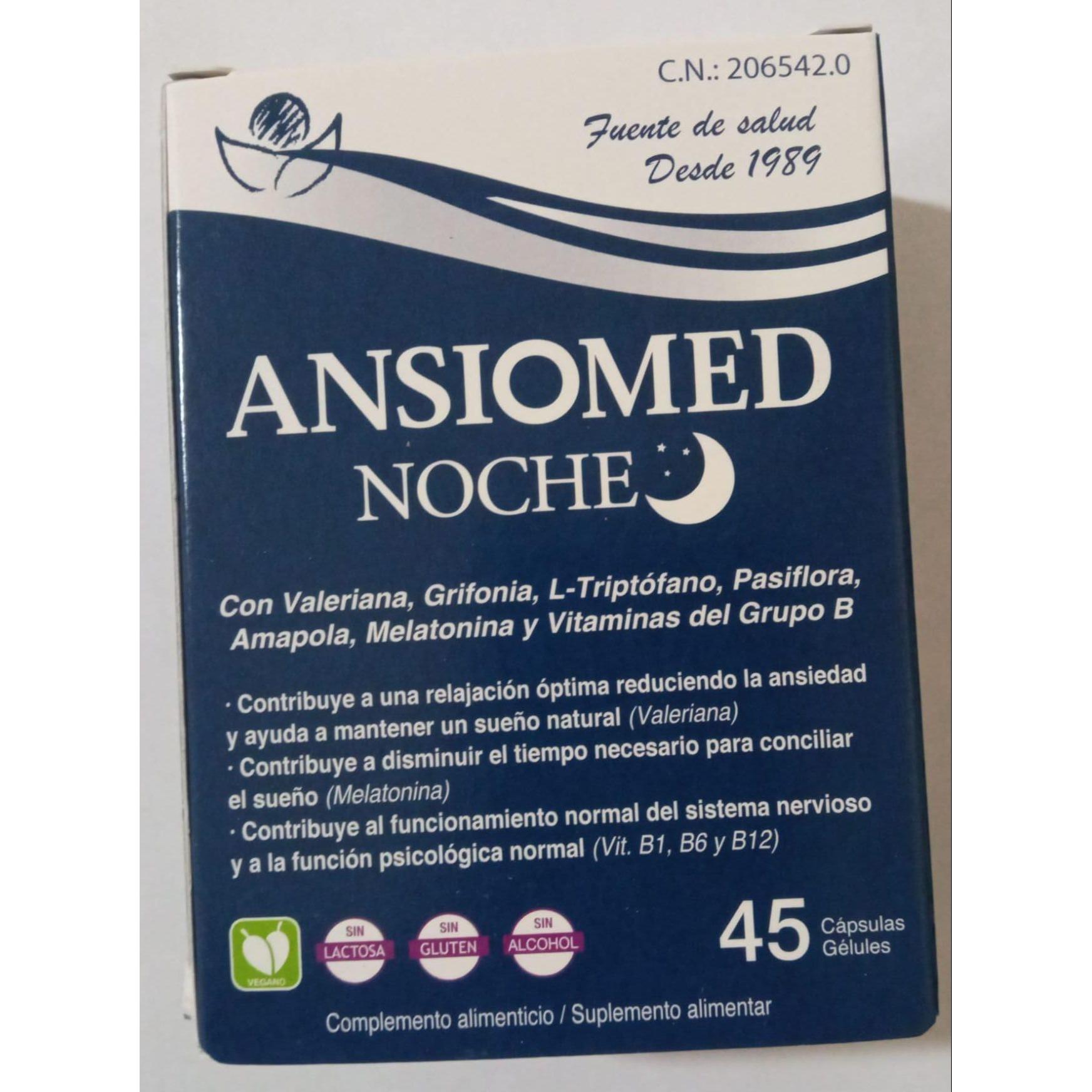 Bioserum. Ansiomed noche 45 Cápsulas - Suplemento Alimenticio para el Bienestar, Estrés, Sueño y Ansiedad