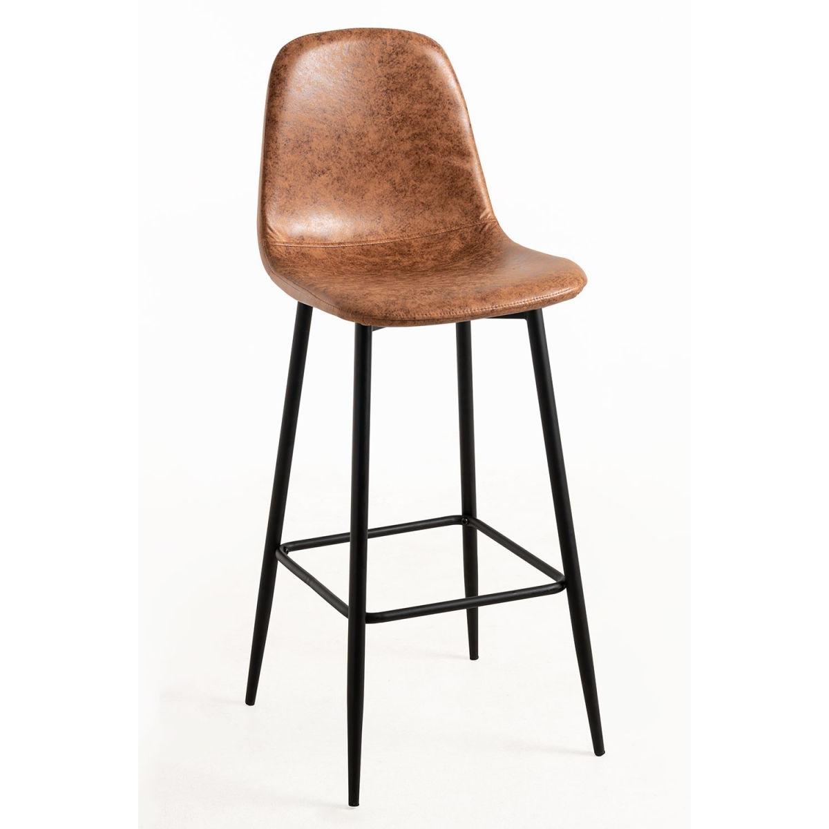 Regalos Miguel - Packs Taburetes Cocina - Pack 2 Taburetes Veki Polipiel Vintage - Camel