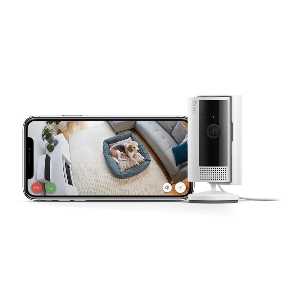 Ring Indoor Camera (2.ª generación) Videocámara con enchufe para mascotas  Vídeo 1080p HD, comunicación bidireccional, cubierta de privacidad, instalación sencilla