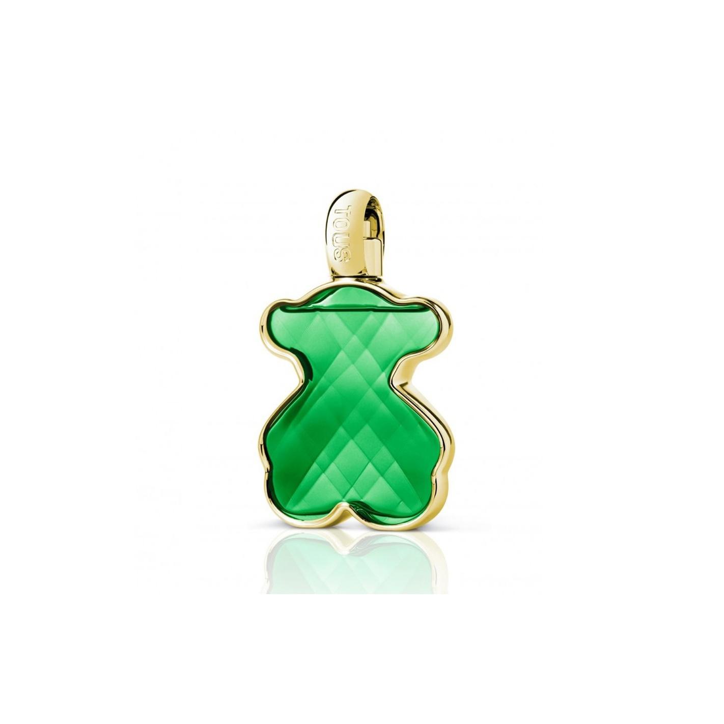 Tous - Perfume Love Me Emerald Elixir EDP para mujer, fragancia de lujo creada por Dominique Ropion, frasco de cristal verde esmeralda con acabado joyero, ideal para regalo y uso diario