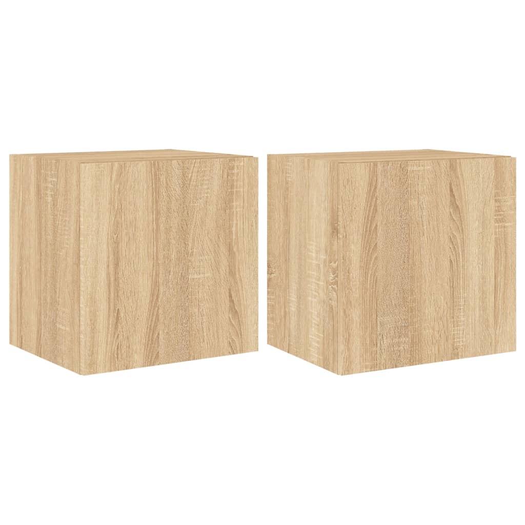Muebles TV de Pared Vidaxl con Luces LED 2 Uds 40,5x35x40 Cm