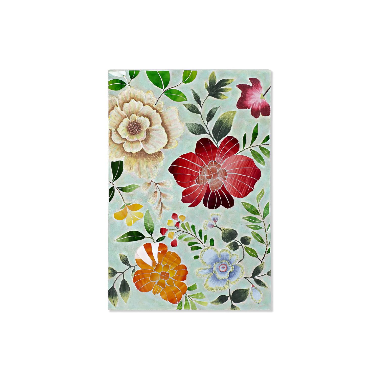 Decoracion Pared Cristal Lienzo 80X4X120 Flores El mejor complemento para tu hogar  -Fijalo-