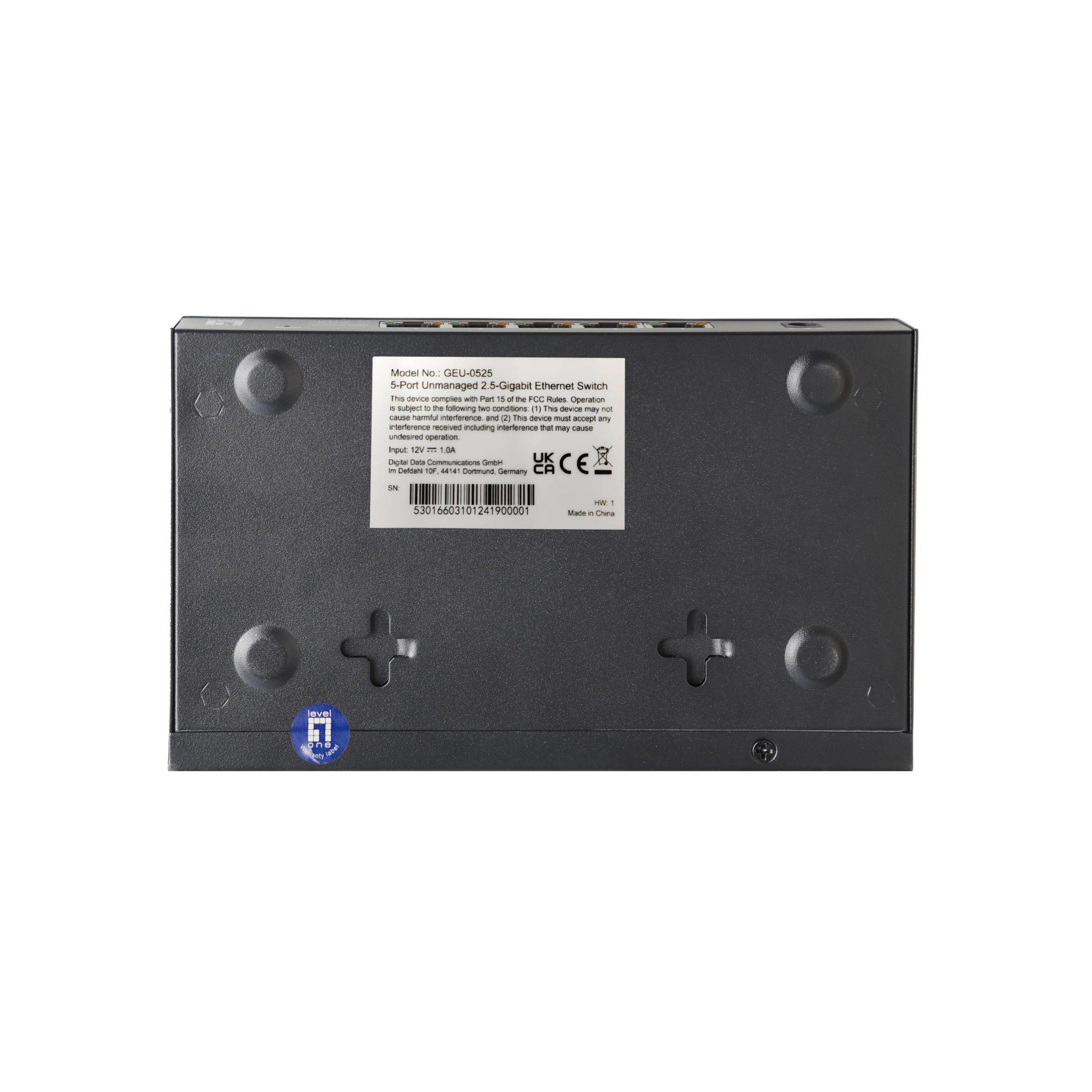 HUB Switch puertos 5 puertos a 2.5GbE LevelOne LO GEU-0525 | 2.5GbE, Negro