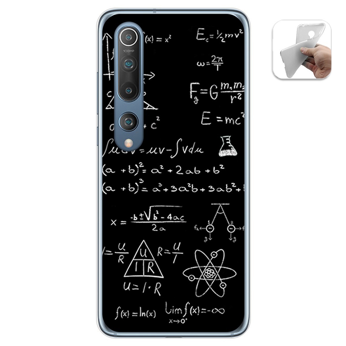 Tumundosmartphone Funda Gel Tpu para Xiaomi Mi 10 / Mi 10 Pro diseño Formulas Dibujos