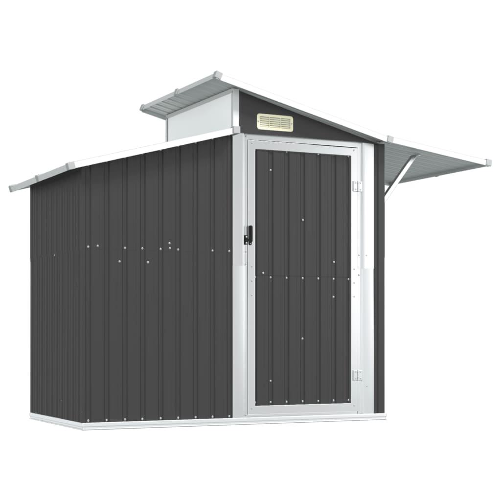 vidaXL Cobertizo de jardín acero galvanizado 270x130x208,5cm Color Antracita,  Gris,  Verde y mas