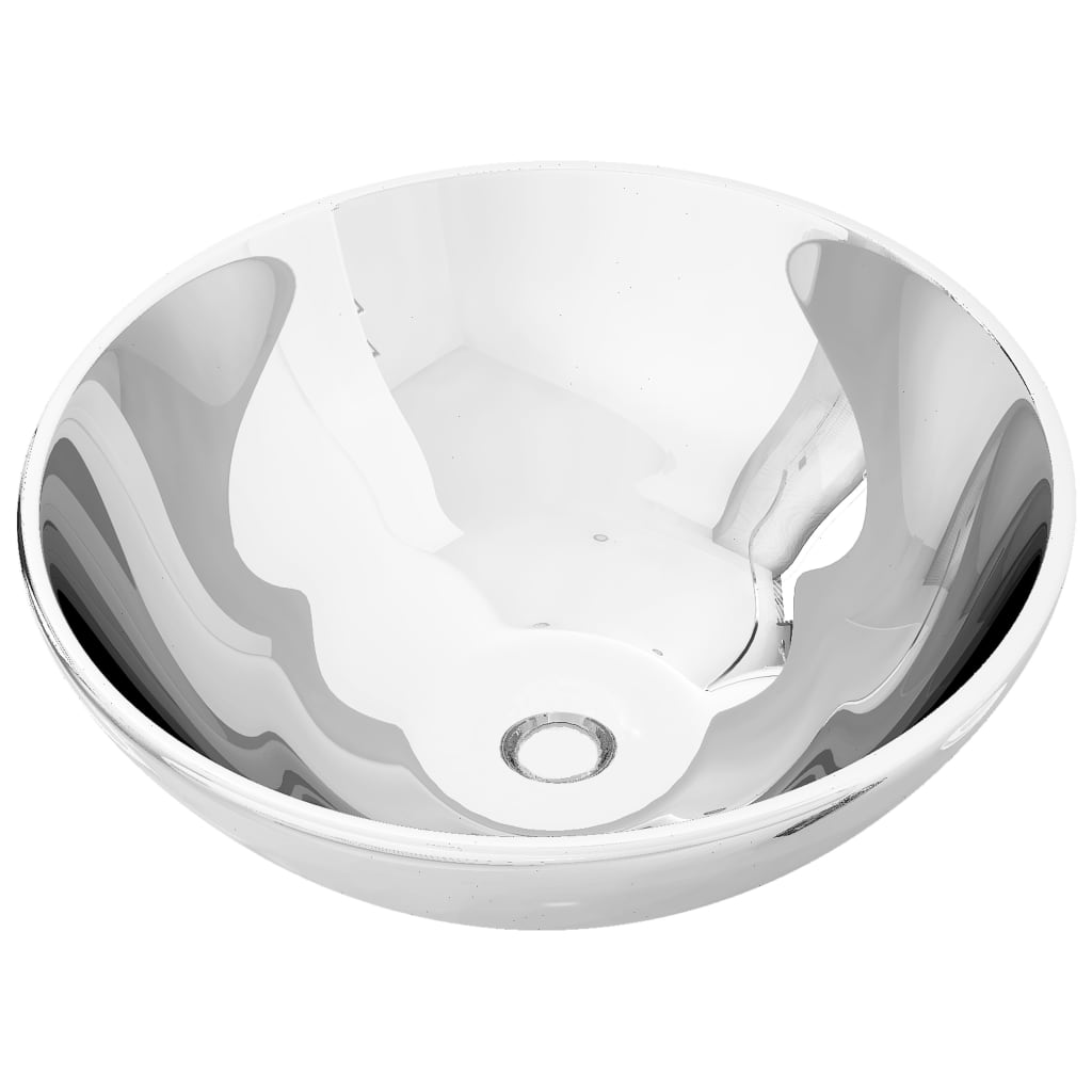 vidaXL Lavabo de cuarto de baño redondo cerámica 32,5x14 cm