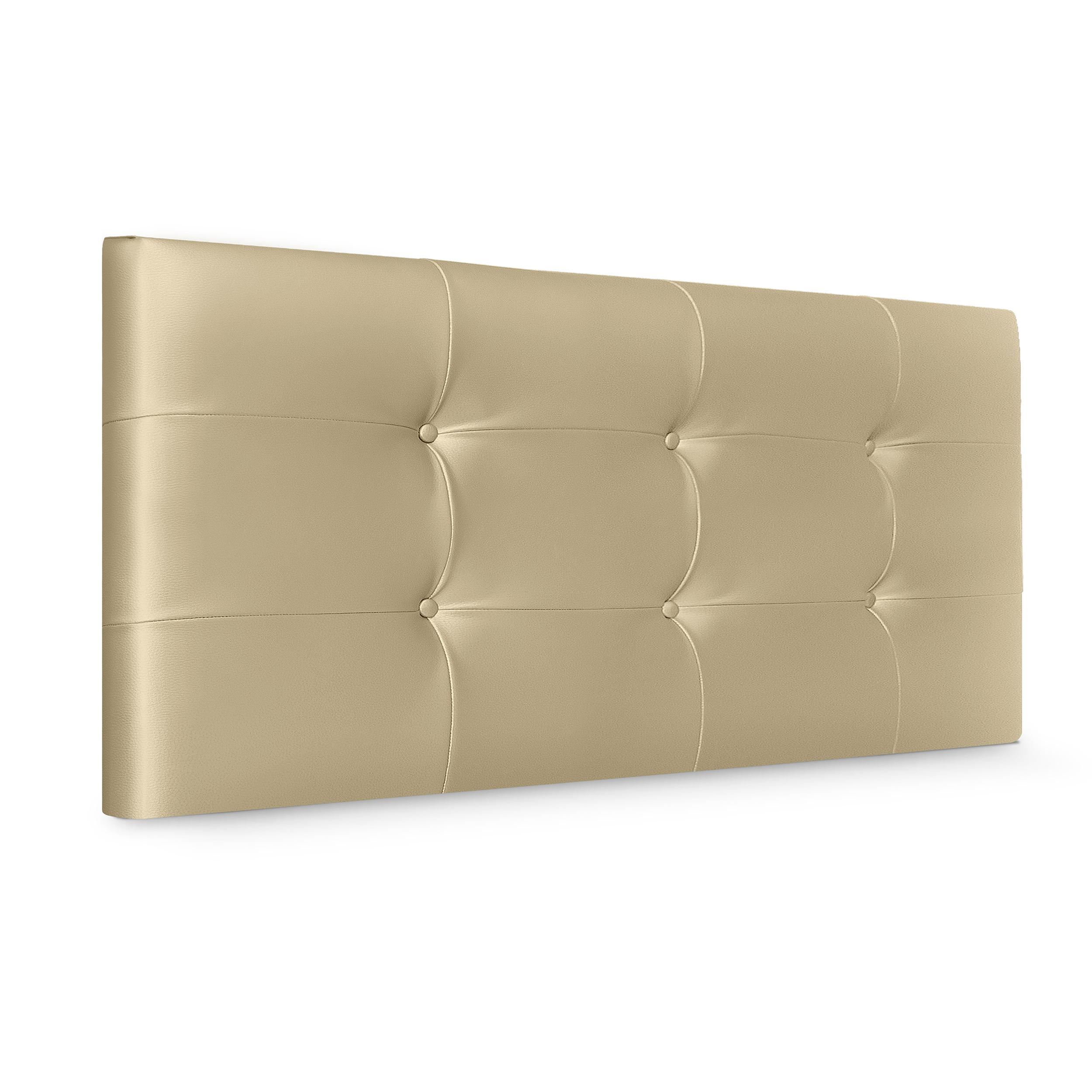 DHOME Cabecero Capitone Tapizado Polipiel o Tela Acualine con 8cm de Grosor Cabezales de Cama Acolchado Capitoné Cabeceros de Cama (Champán Polipiel)