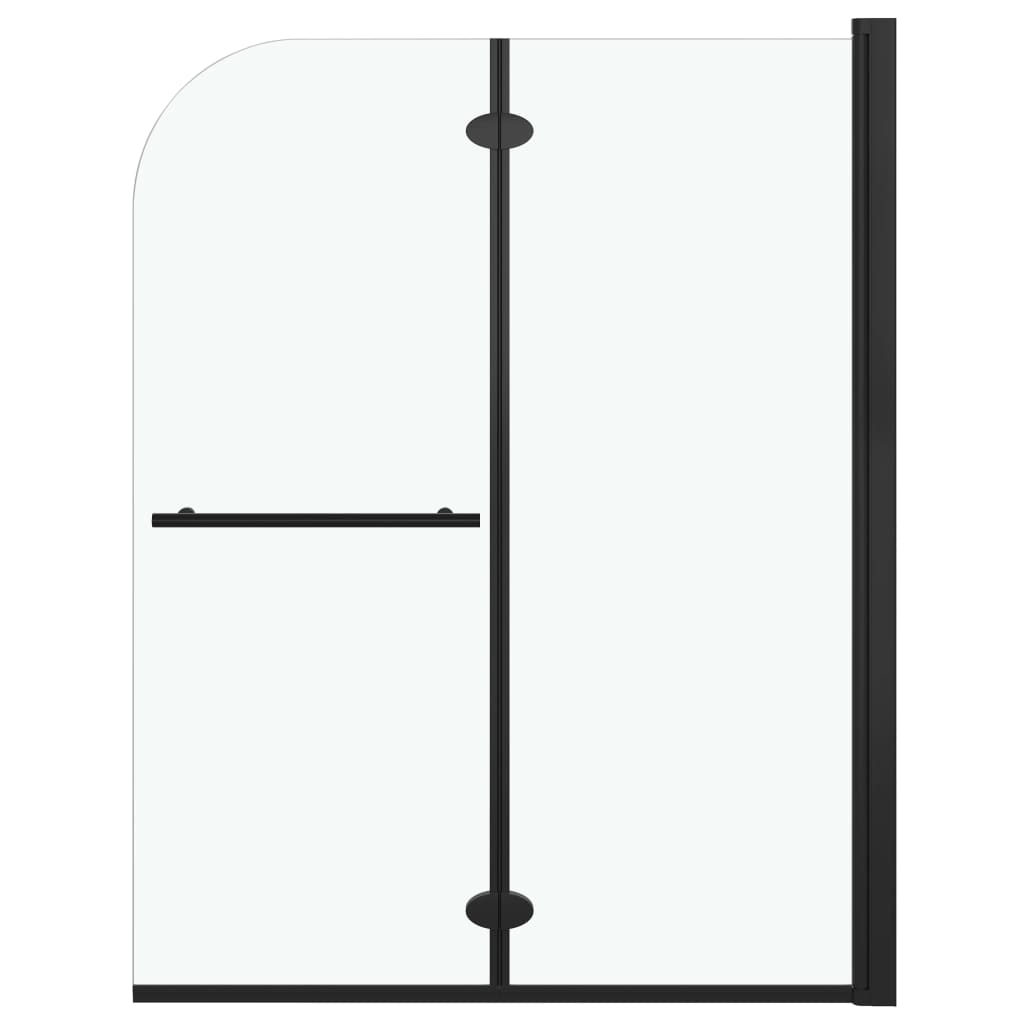 vidaXL Mampara de Ducha Plegable 2 Paneles ESG Negro Cabina Baño Dimensiones 95 x 140 cm, 120 x 140 cm