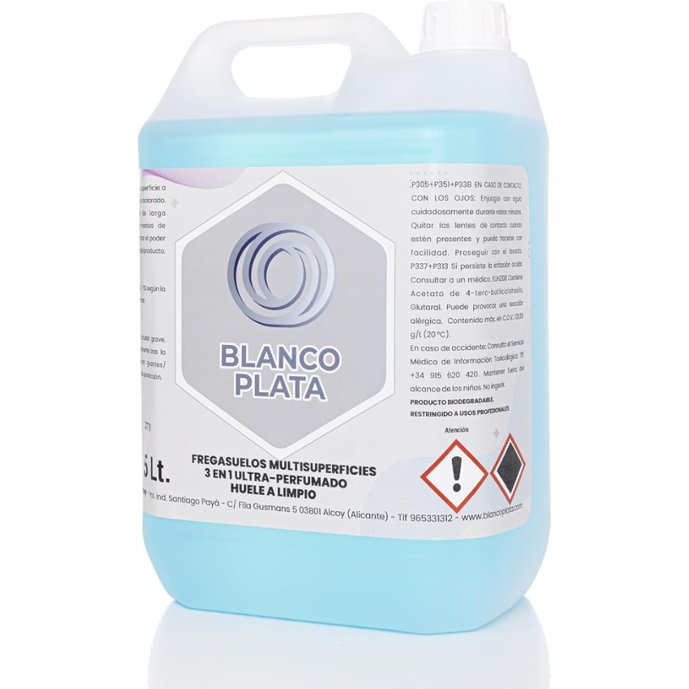 Limpiador Multisuperficies y Fregasuelos Huele a Limpio, Ultraperfumado con Aroma Floral Duradero, Higieniza, Desengrasa y Abrillanta, Alta Concentración y Rendimiento, 5 Litros