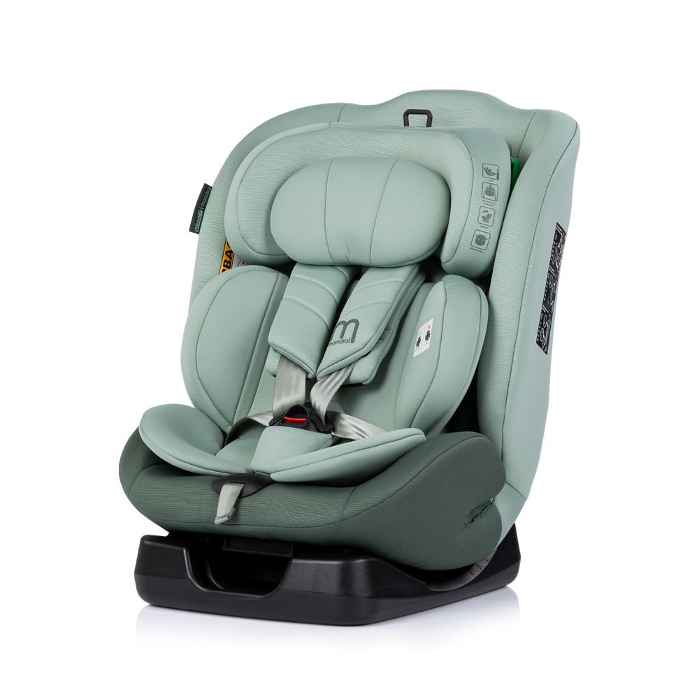 Silla de Auto Convertible MONDIAL i-Size 40-150 cm para Niños de Nacimiento a 12 Años con Arnés de 5 Puntos y Reposacabezas Ajustable