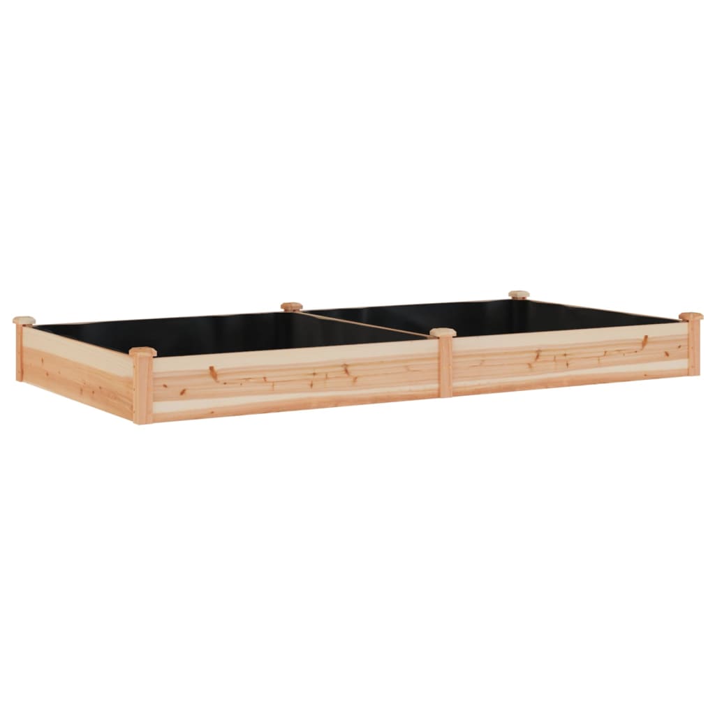 vidaXL Jardinera arriate con forro madera abeto 240x120x25 cm Color Natural,  Marrón,  Gris y mas