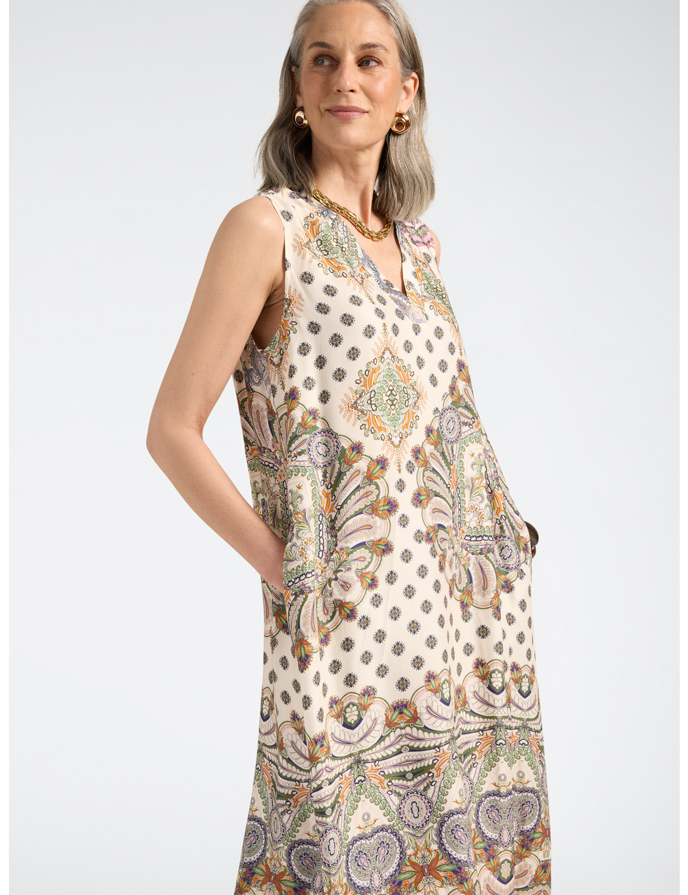 Elena Mirò - Vestido largo estampado