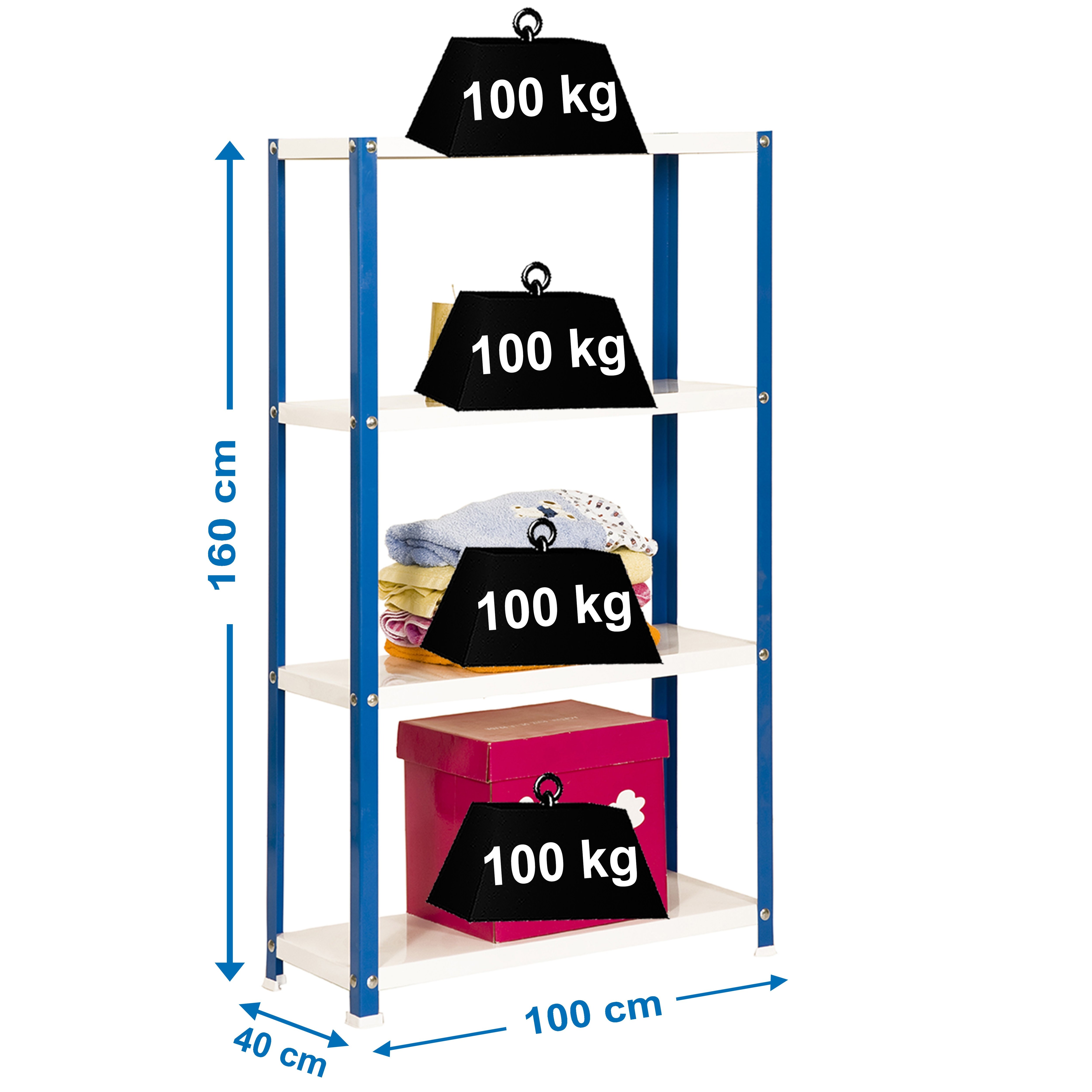 Estantería SIMONRACK Simonhome classic plus 4/400 azul/blanco