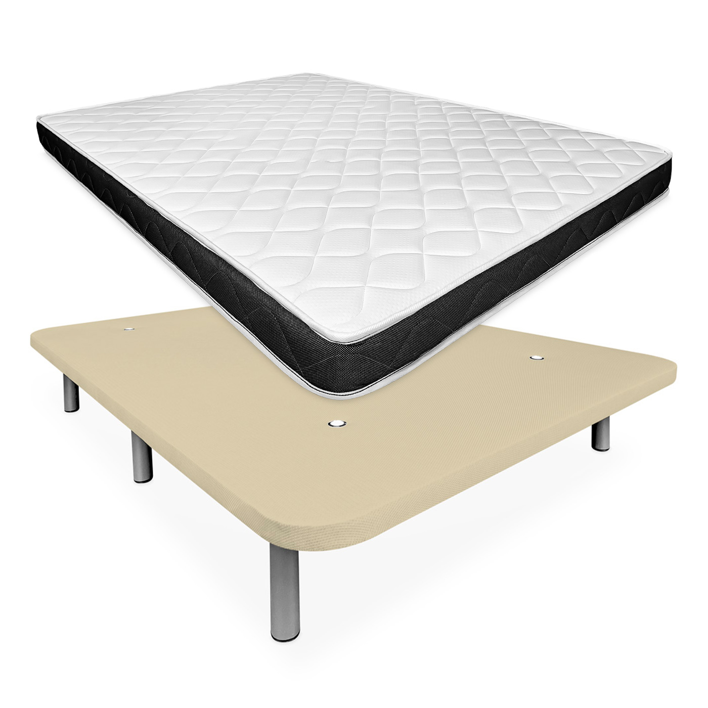 Pack Base tapizada con colchón viscoelástico 13cm de grosor - Duérmete Online