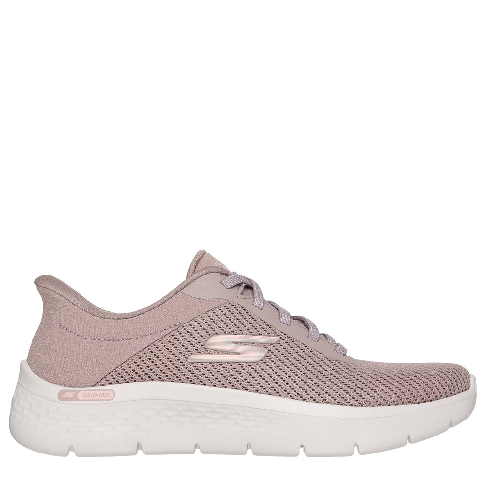 Cómoda  Zapatilla mujer Skechers SLIP-INS: GO WALK FLEX CRALA taupe. Plantilla Memory Foam Diseño talón Hands Free Slip-ins  Comfort Pillow para calzarte sin manos Altura Tacón bajo (1-3 cm) Referencia 125516-TPE