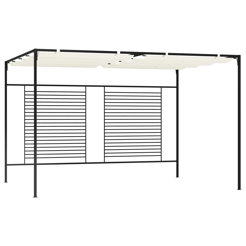 vidaXL Cenador con Techo Retráctil 180 g/m² Jardín Pérgola Toldo Color Antracita,  Crema, y mas