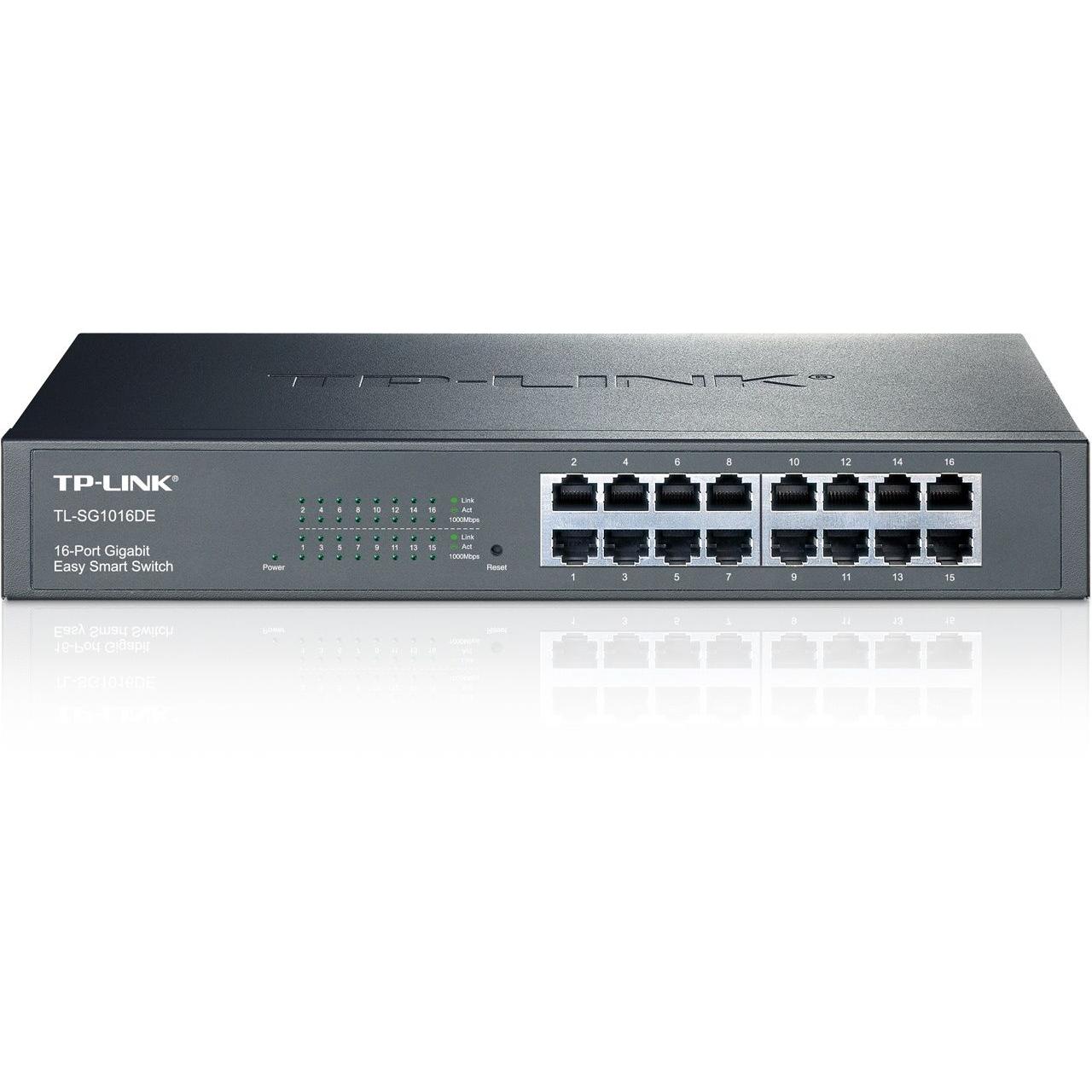 HUB Switch puertos 16 puertos RJ-45 Ethernet Gigabit TP-LINK TL-SG1016DE  | RJ-45 Ethernet Gigabit (10/100/1000), Negro