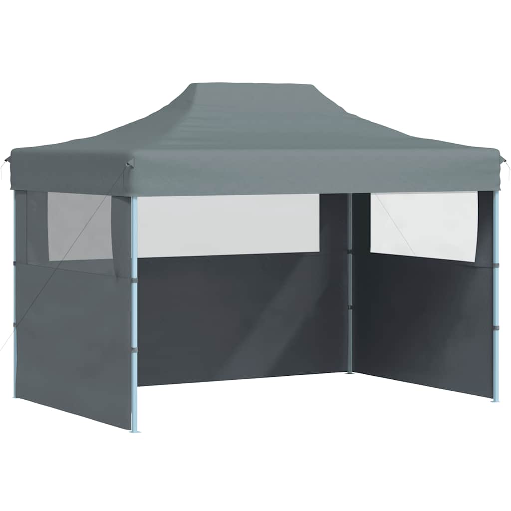 vidaXL Carpa plegable profesional con 3 paredes acero antracita 3x4 m