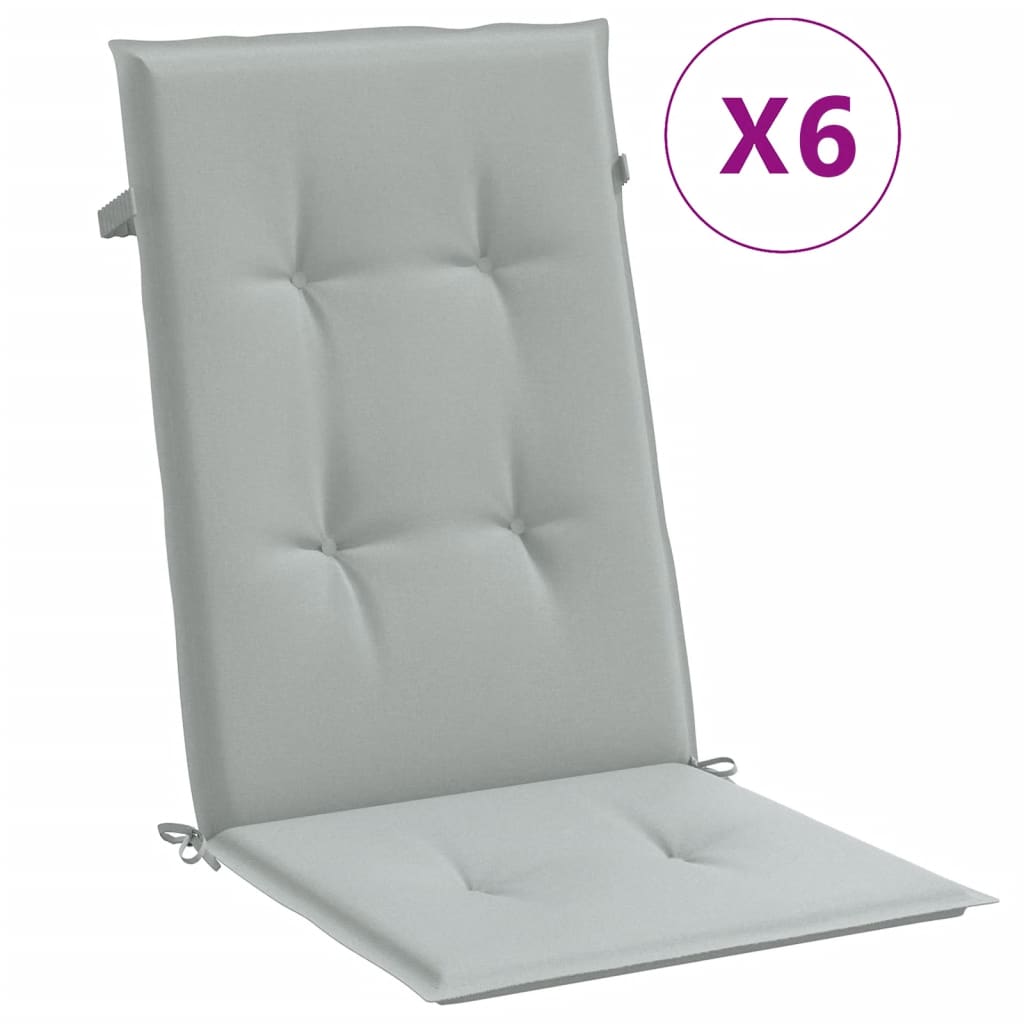 Vidaxl Cojines para Silla Respaldo Alto 6 Uds Tela Color Antracita Melange