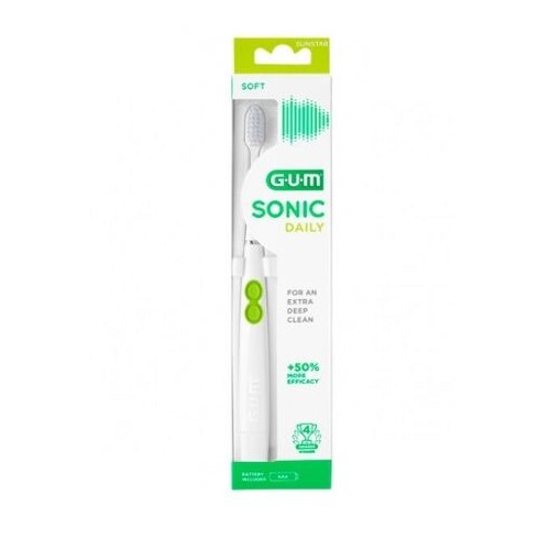 Cepillo Dental Eléctrico Gum Sonic Daily Blanco a Pilas - Salud de la Mujer