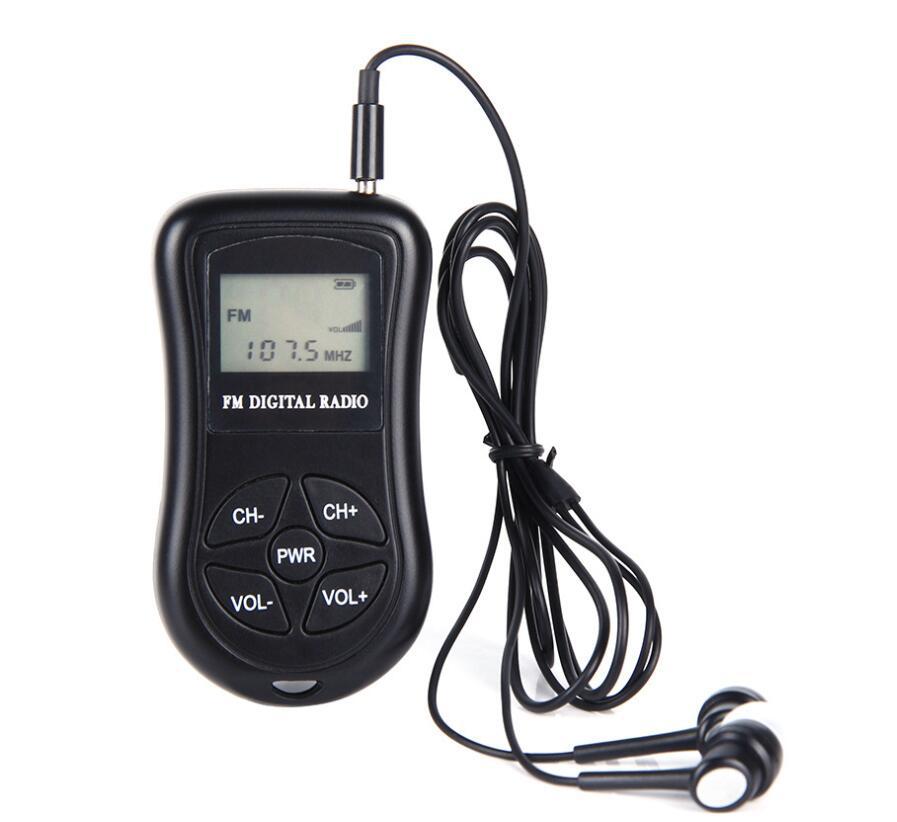 Radio AM FM, mini receptor de radio de bolsillo portátil con auriculares,  batería recargable para caminar, trotar, gimnasio, campamento (negro)