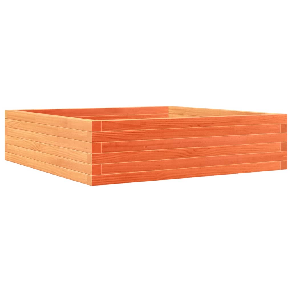 vidaXL Jardinera de madera maciza de pino 90x90x23 cm Color Pino natural,  Blanco,  Marrón cera y mas