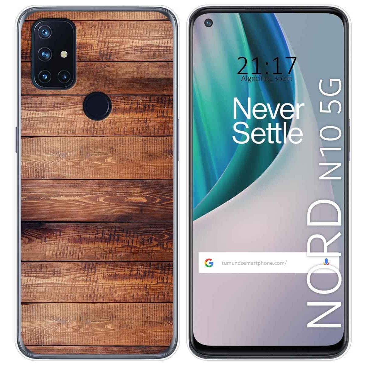 Tumundosmartphone Funda Gel Tpu para Oneplus Nord N10 5G diseño Madera 02 Dibujos