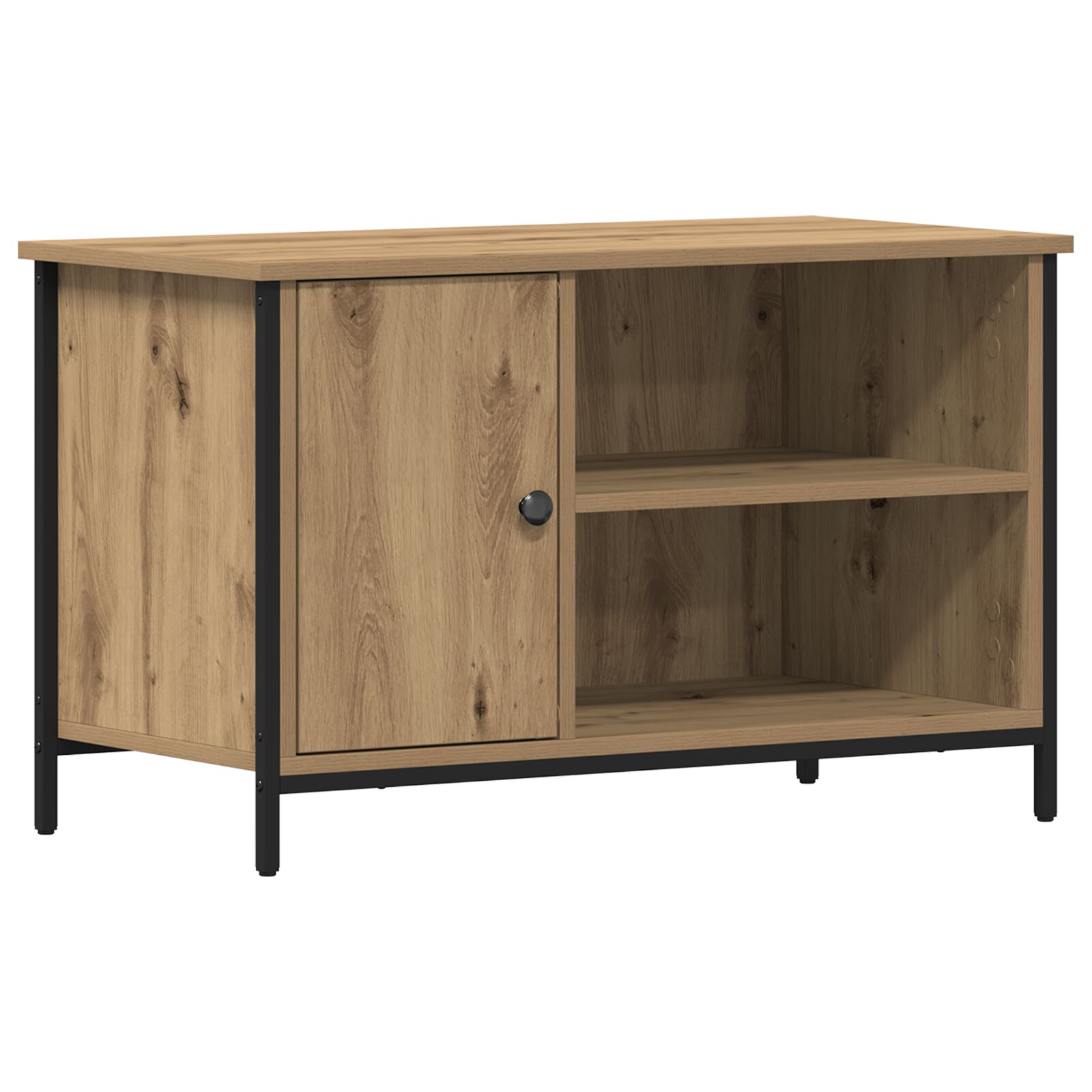 Cabinet de TV vidaXL de roble artesanal 80x40x50 cm de madera procesada y acero