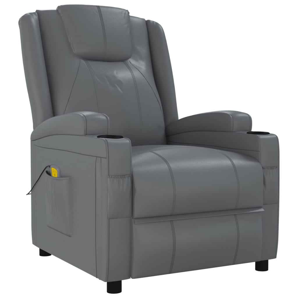 vidaXL Sillón de masaje de cuero sintético Multicolor