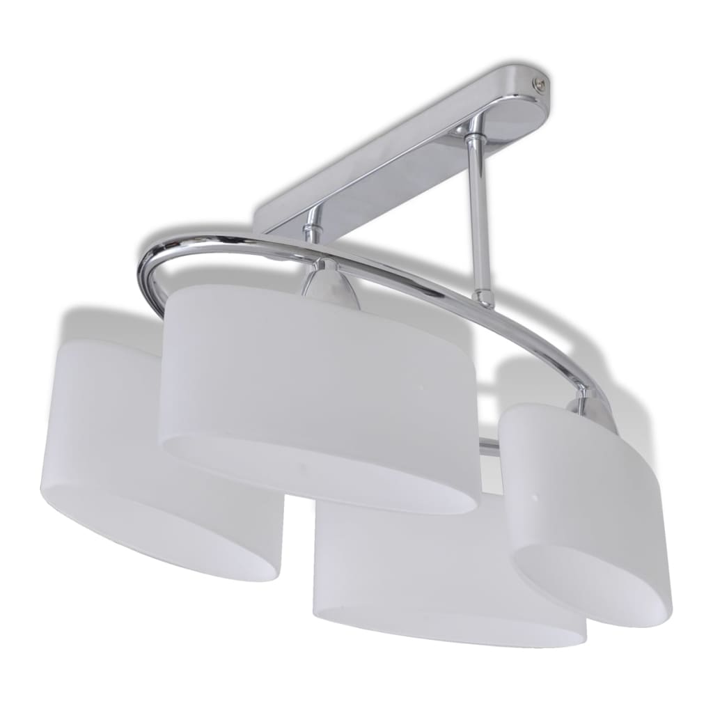 vidaXL Lámpara de Techo con Pantallas de Vidrio Elipsoide E14 Cantidad de bombillas 4, 6