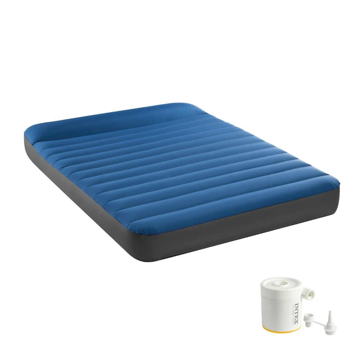 Colchón hinchable Intex Matress Full 2 personas + eléctrico azul/gris 22x137x191 cm