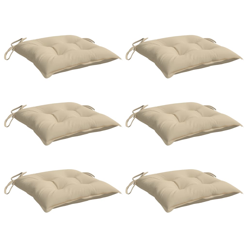 vidaXL Cojines para palets 6 unidades tela Oxford beige 50x50x7 cm