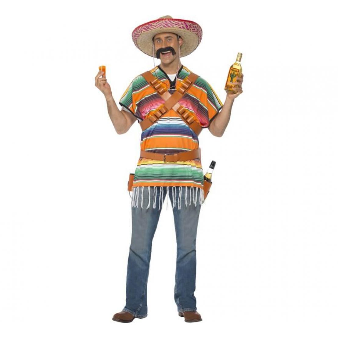 Fiestas Guirca Disfraz de Poncho Mexicano Hombre Adulto : :  Juguetes y juegos