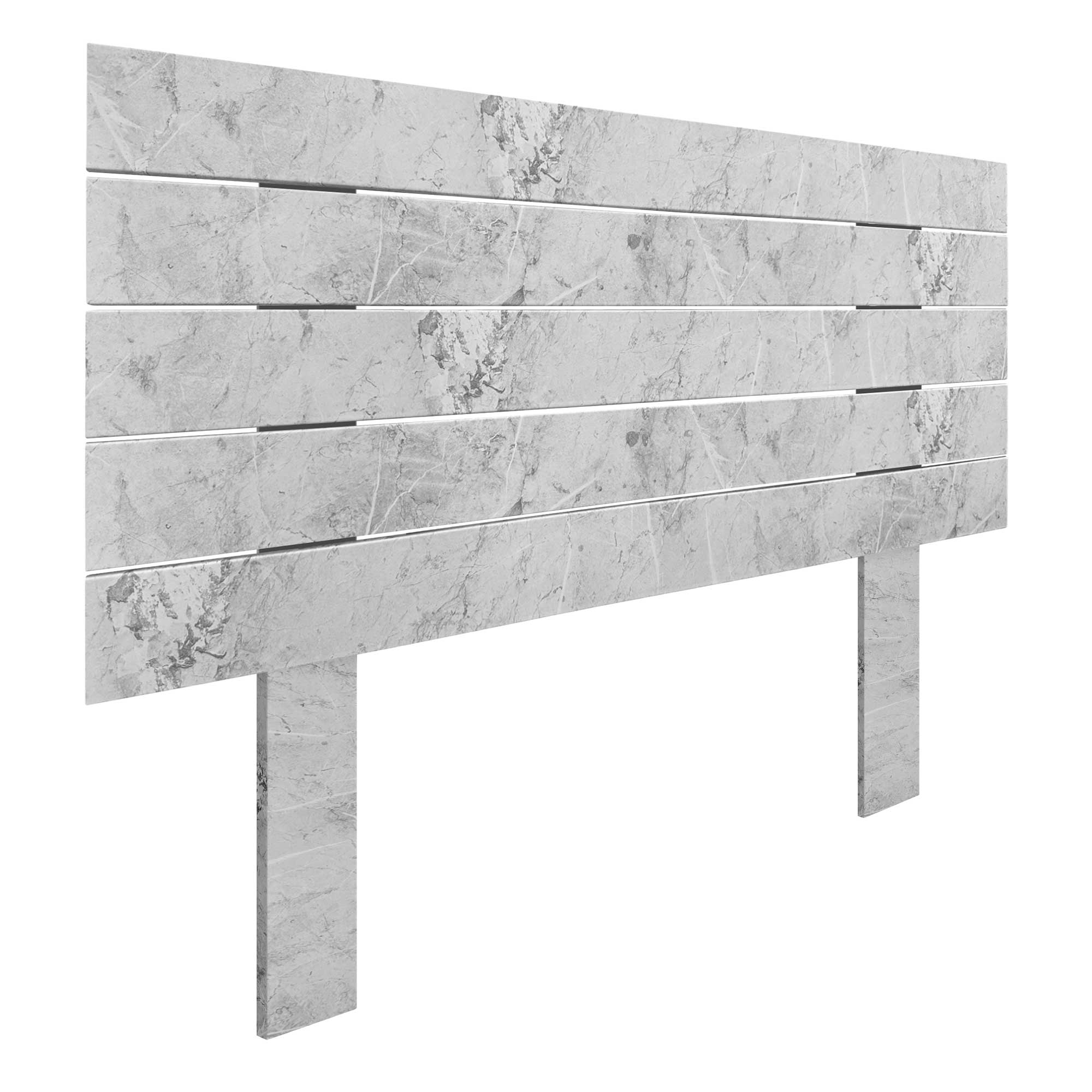 DHOME Cabecero de Madera reciclada DM Estilo Palet Horizontal con Patas Cama Palets Herrajes incluidos