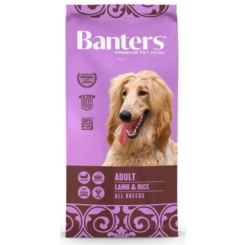 Banters Alimento para Perros Adultos de Cordero y Arroz 15 Kg - Razas Medianas
