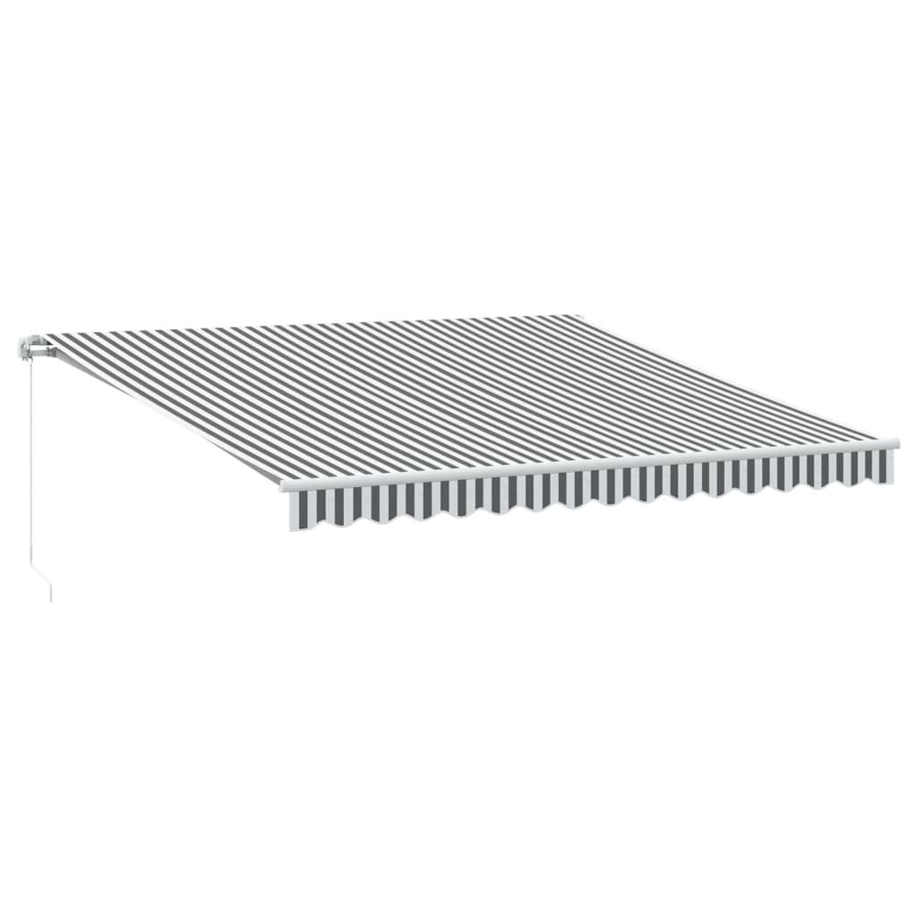 vidaXL Toldo retráctil manual con luz LED antracita y blanco 400x300cm
