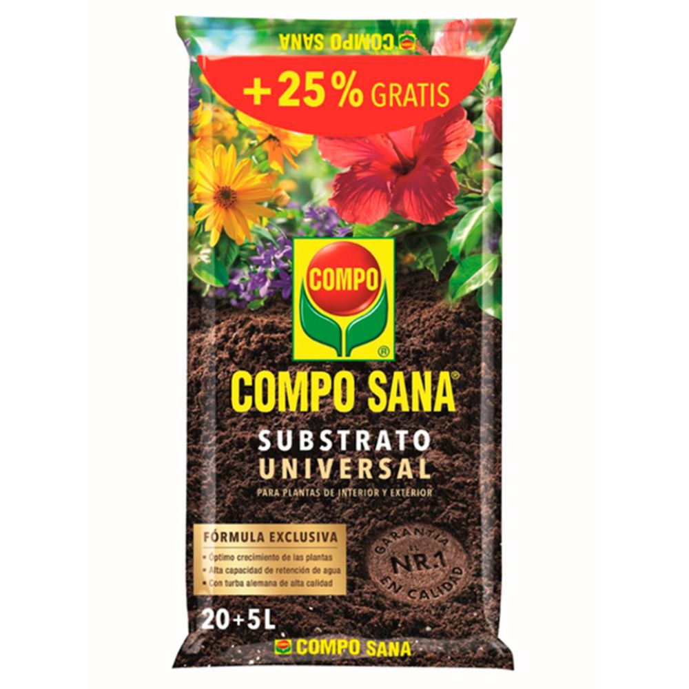 Compo Sana Sustrato Universal de Máxima Calidad con Perlita y Abono para Plantas de Interior y Exterior