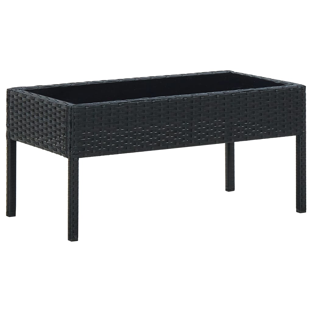 vidaXL Mesa de jardín ratán sintético 75x40x37 cm en color Negro/Marrón/Gris | estructura resistente ideal para salón dormitorio o estudio