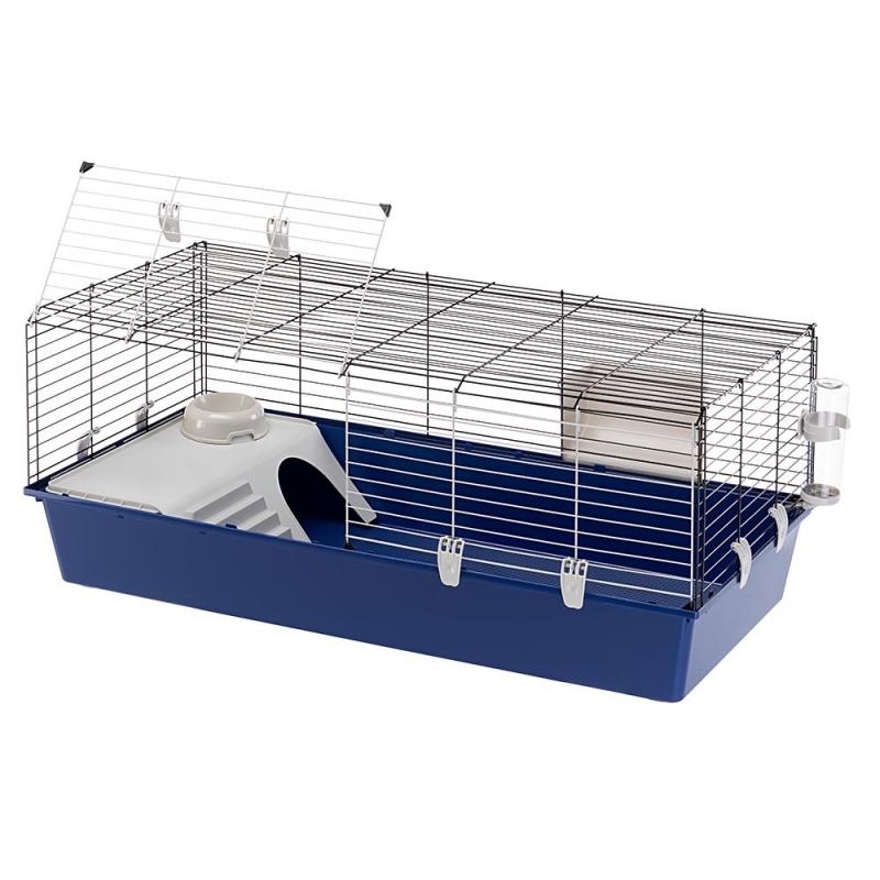 Jaula para conejos Ferplast Rabbit 120, 118 x 58,5 x h 49,5 cm, Azul