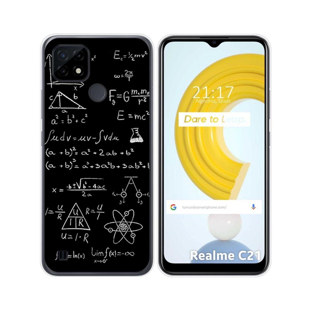 Tumundosmartphone Funda Gel TPU Realme C21 Dibujo Formulas Personalizada