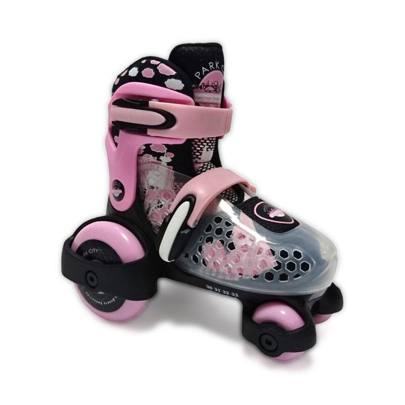 Patines en Línea KRF QUAD PARK CITY BABY ROSA con Sistema de Estabilidad y Cuff de Gran Sujeción