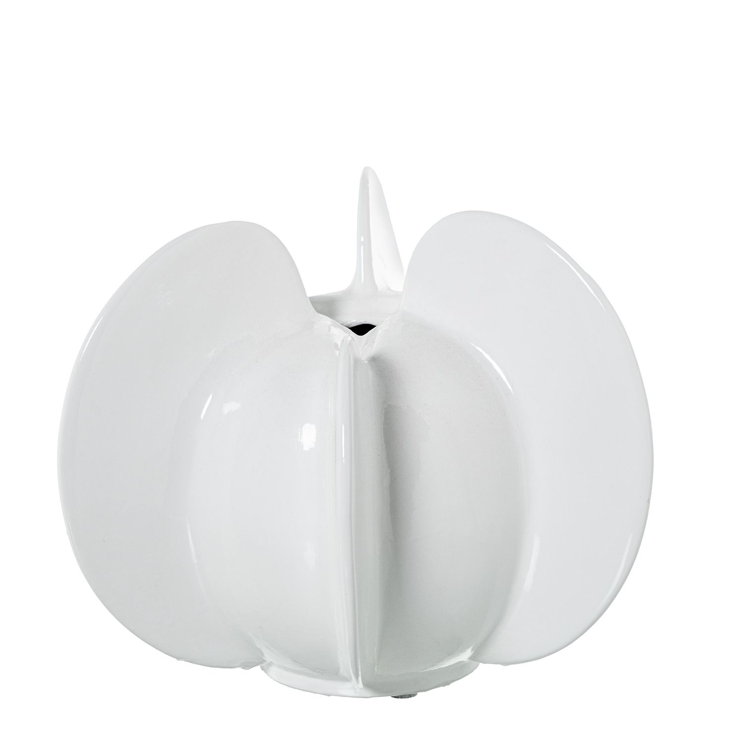 Jarron ceramica 30cm blanco brillo 30x30cm