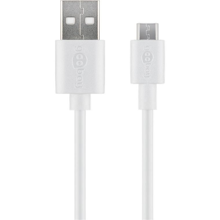 Goobay 43837 cable USB USB 2.0 1 m USB A Micro-USB B Blanco