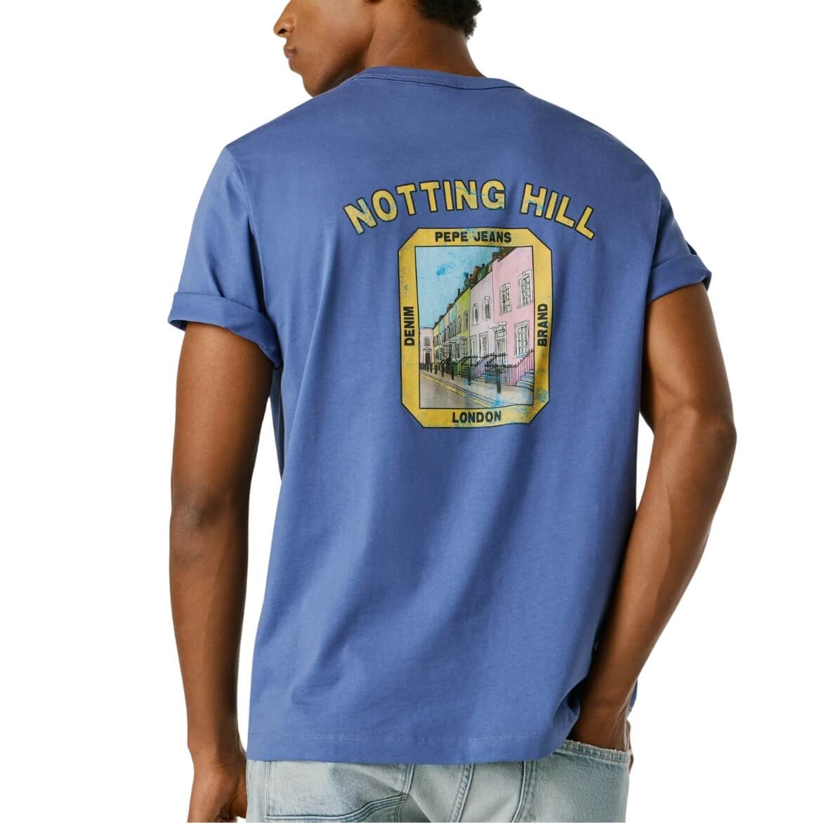 Camiseta De Manga Corta Sion Azul Con Estampado De