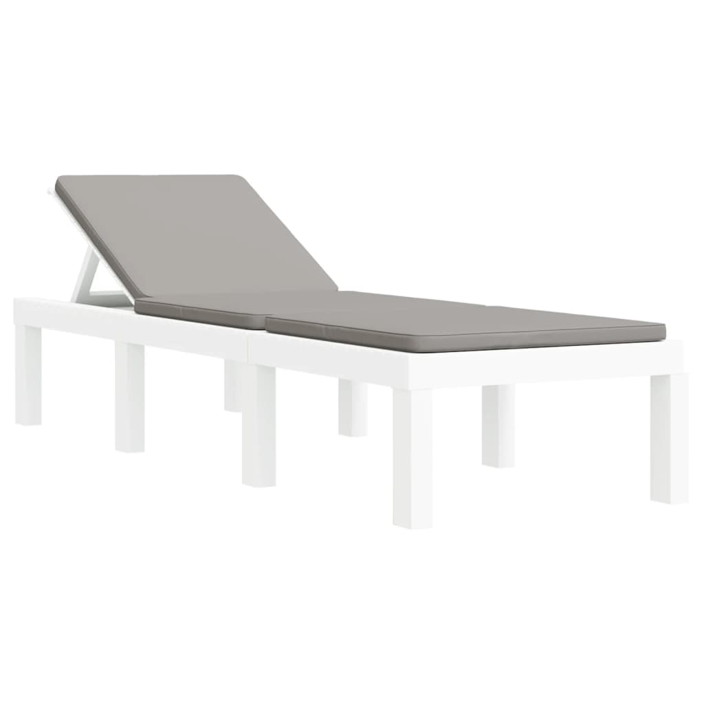 Vidaxl Tumbona con Cojines PP Antracita Blanco