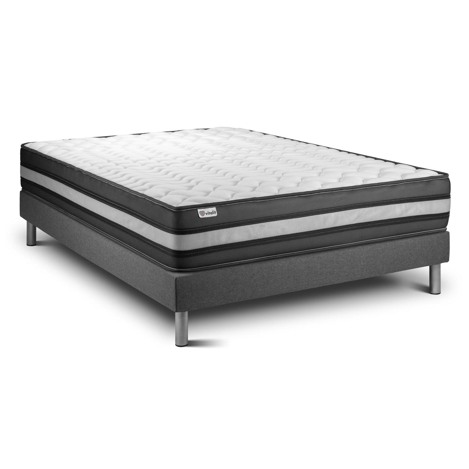 Conjunto VITAL POWER ZEN 150 x 200 cm somier Kit gris